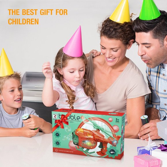 Bubble Gun Bubble Machine for Toddlers, 2000+ Bubbles Per Minute, Helicopter Bu - Picture 7 of 10